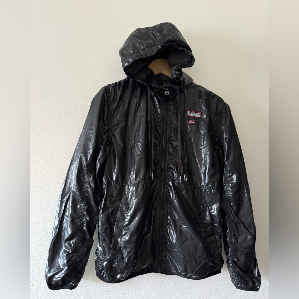 Jack & Jones Men's Nylon Full Zip Hooded Jacket Black  Size: Small